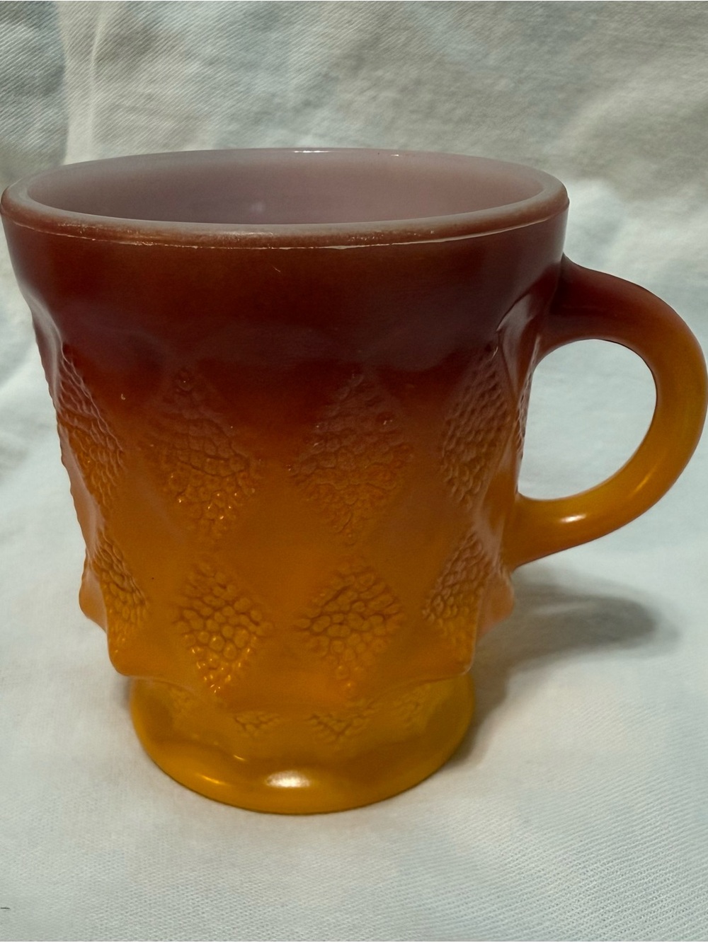 Vintage Fire King Orange to  Amber Ombre Mug